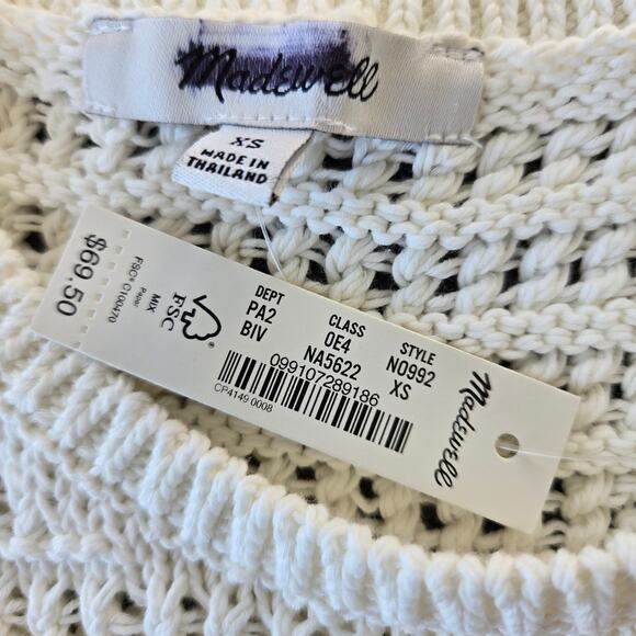 Madewell Crochet-Knit Crewneck Sweater Tank Size XS NWT - Picture 5 of 6